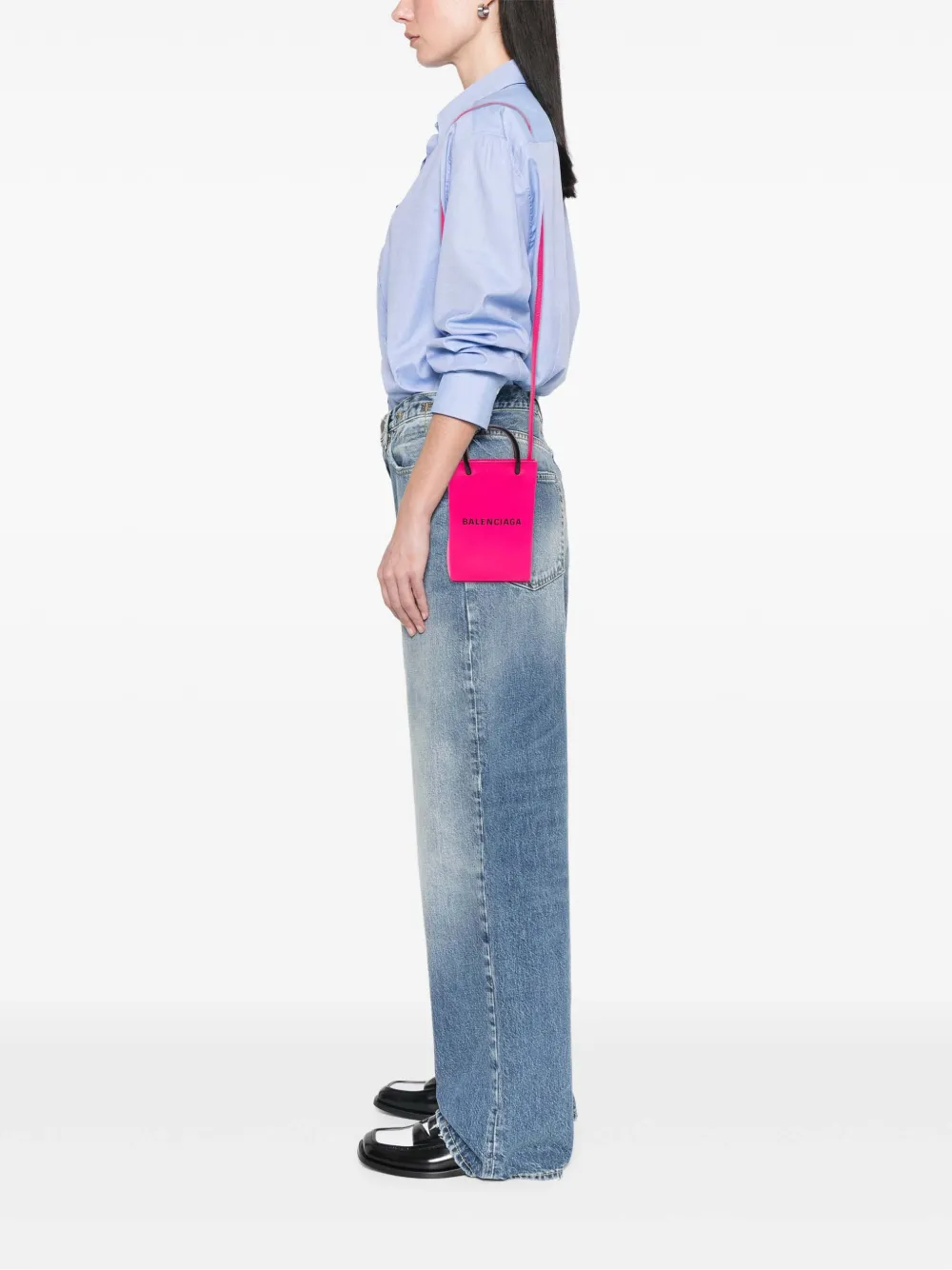 Balenciaga Pre-Owned شنطة 'شوبينغ فون هولدر' صغيرة جلد بحمالة كتف وشعار الماركة 2020 | كلاسيكيات | Image 2