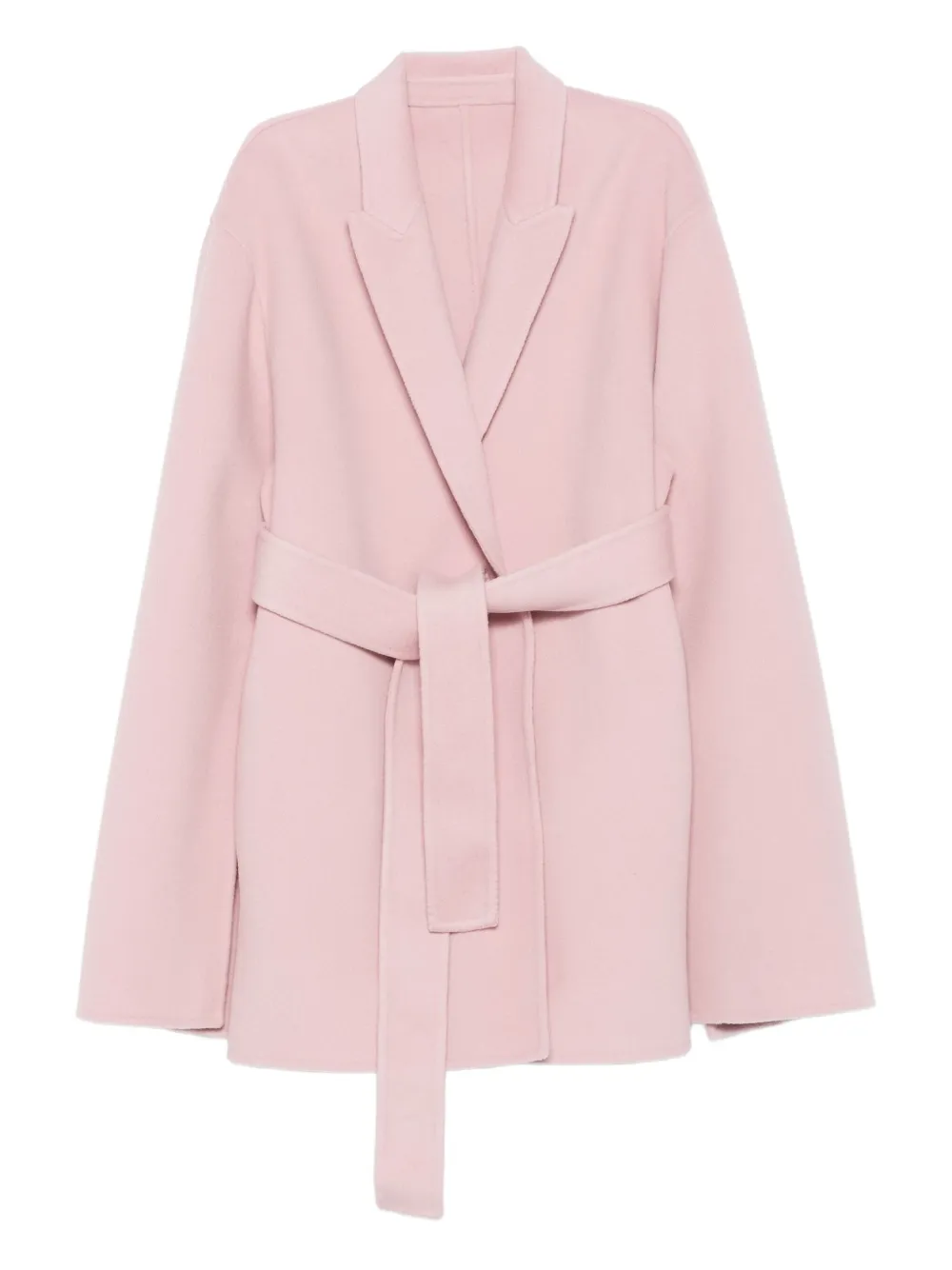 Alberta Ferretti belted-wrap long-sleeves coat | Pink | Image 1