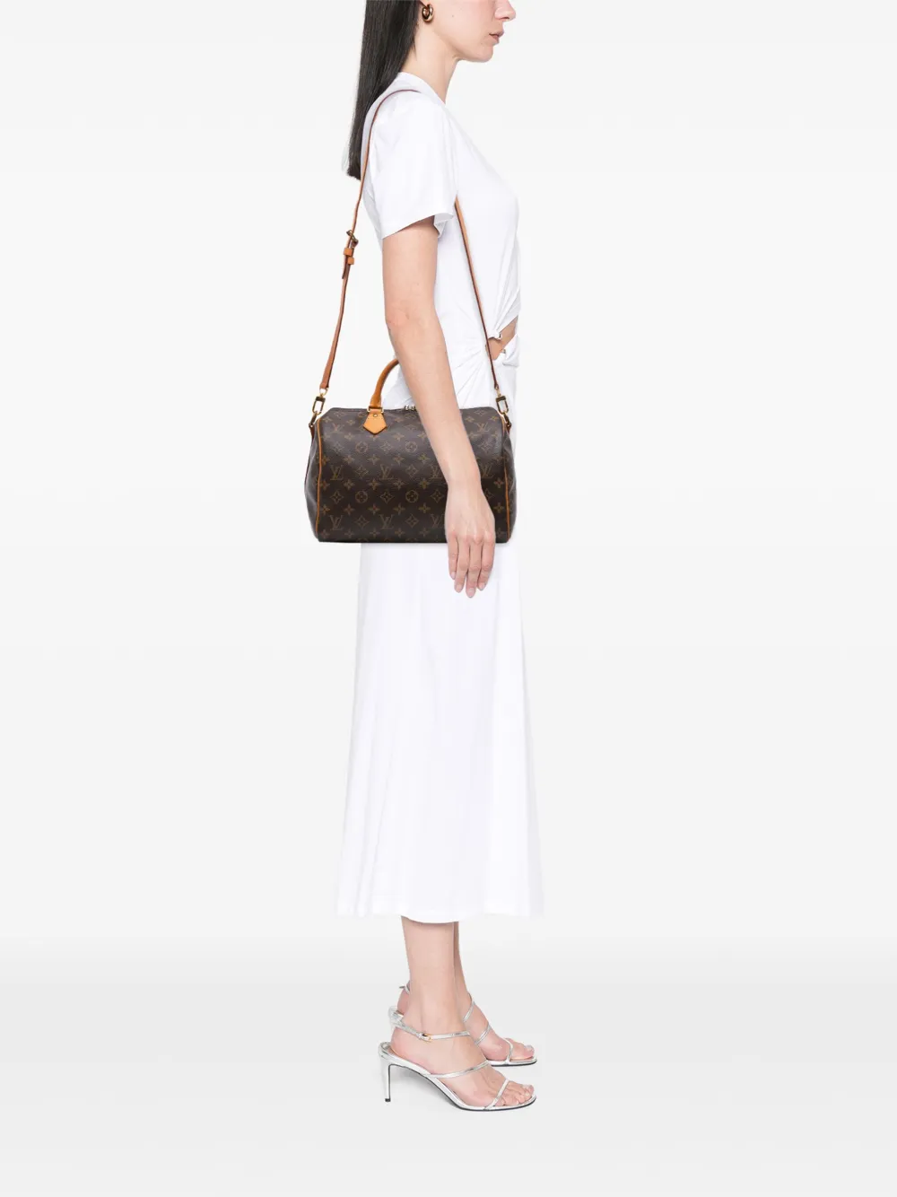Pre-owned Louis Vuitton 2012 Monogram Speedy Bandouliere 30 Satchel In Brown