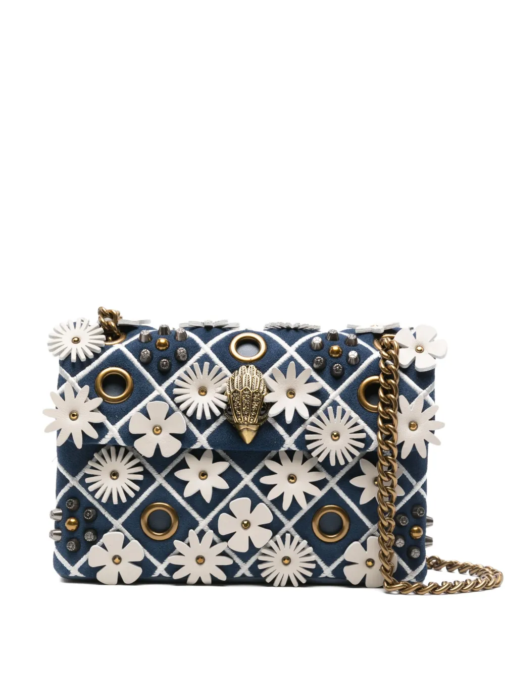 Kurt Geiger London mini Kensington Flower shoulder bag | Blue | Image 1