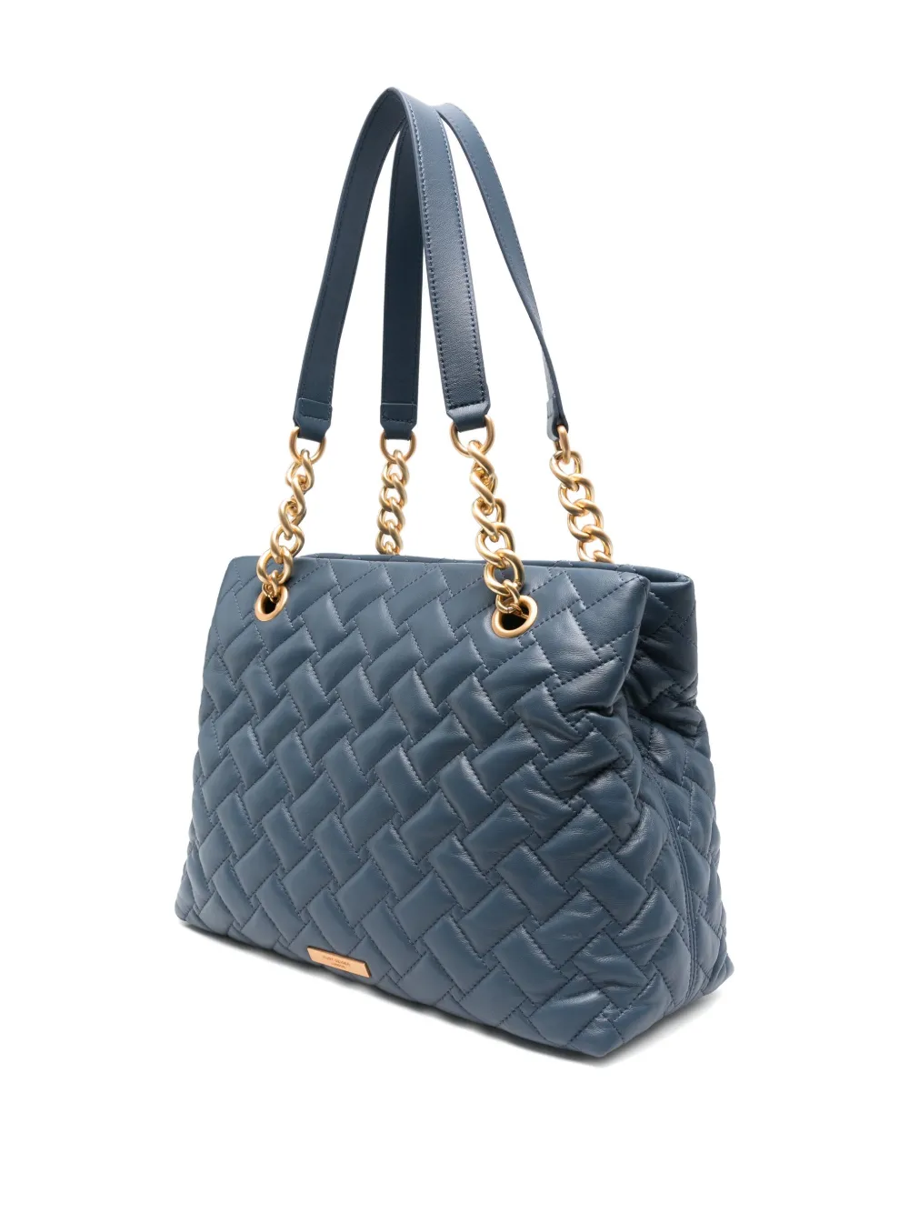 Kurt Geiger Kensington Quilted Chain-detail Tote Bag In Blue
