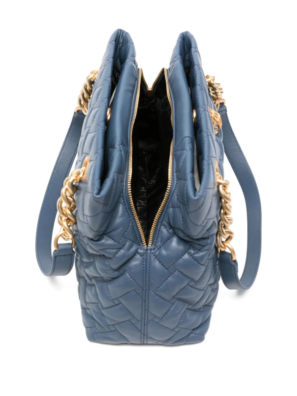 Kurt Geiger Kensington Quilted Chain-detail Tote Bag In Blue