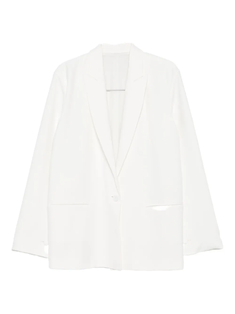 Alberta Ferretti Single-button Notched-lapel Blazer In White