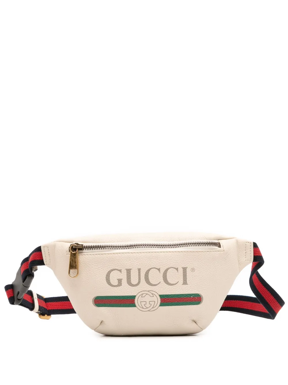 Gucci Pre-Owned 2016-2025 レザー ロゴ ベルトバッグ - ホワイト Gucci Pre-Owned 2016-2025 レザー ロゴ ベルトバッグ - ホワイト