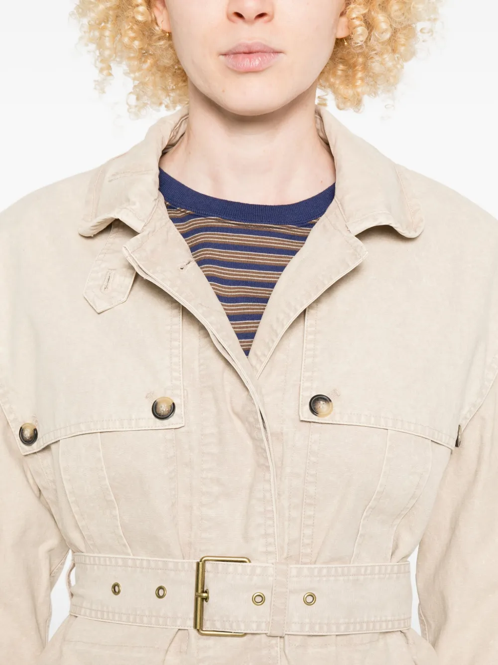 Isabel Marant Étoile Belted Flap-pocket Jacket In Neutral