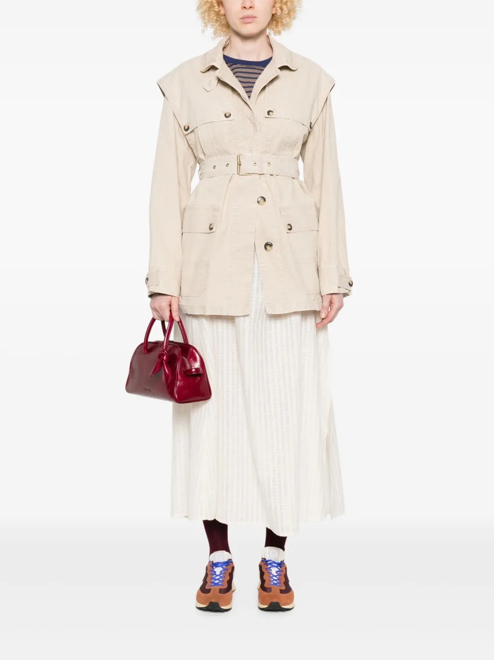 Isabel Marant Étoile Belted Flap-pocket Jacket In Neutral
