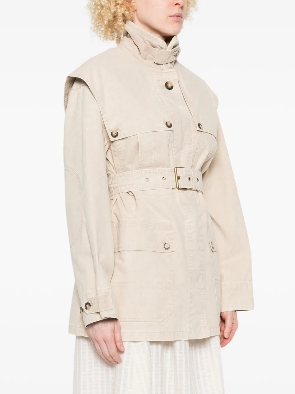 Isabel Marant Étoile Belted Flap-pocket Jacket In Neutral