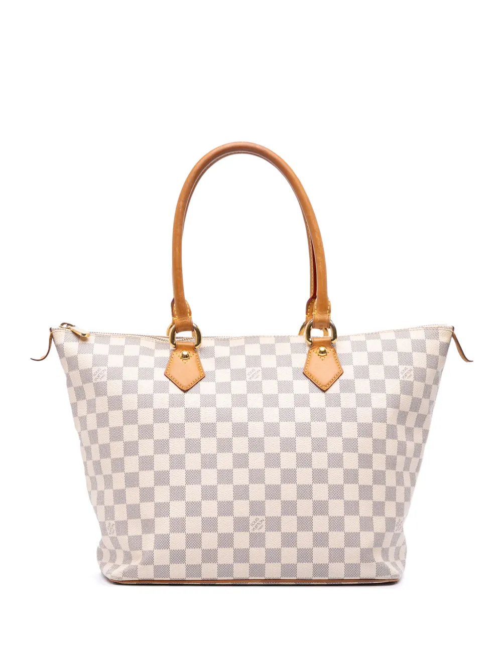 Pre-owned Louis Vuitton 2007 Damier Azur Saleya Mm Tote Bag In White
