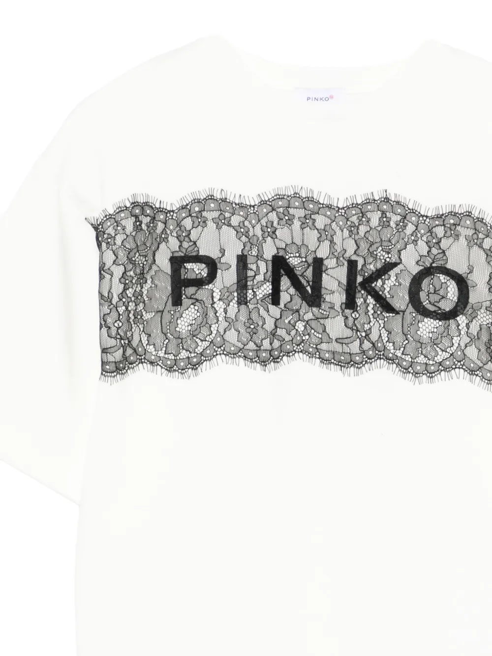 Pinko Kids Katoenen T-shirt met kant Wit