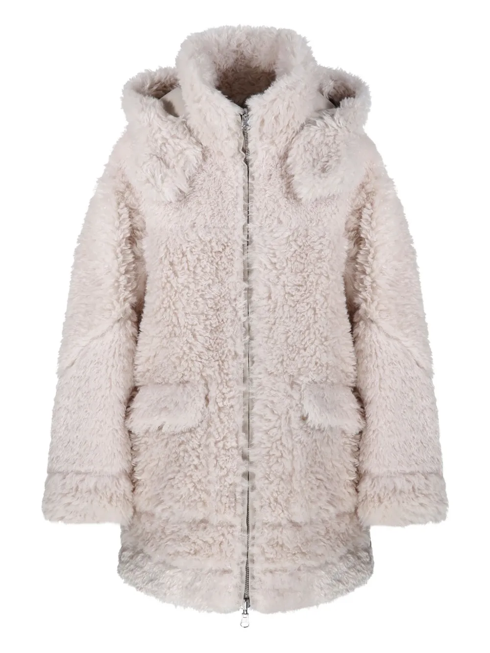 Urbancode hooded fleece-lined coat | Neutrals | Image 1