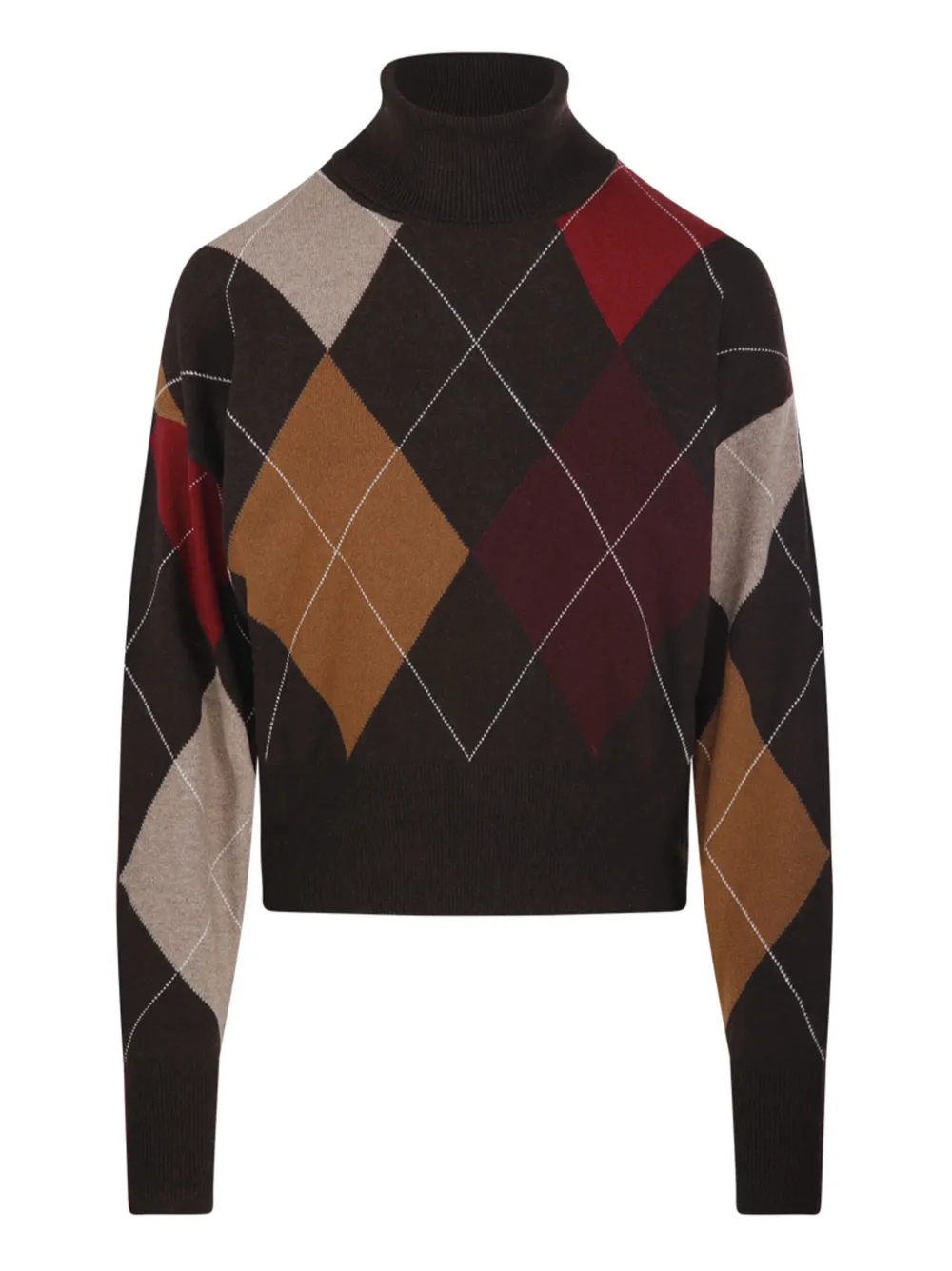 Nude Diamond-pattern Turtleneck Sweater In Multi