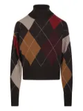Nude diamond-pattern turtleneck sweater - Red
