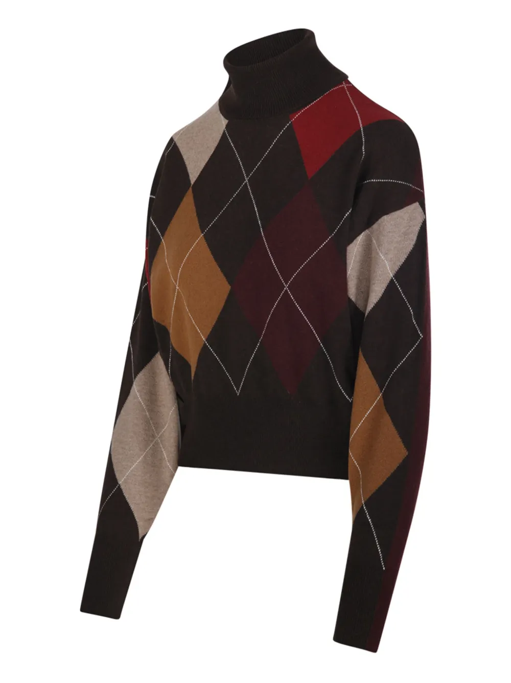 Nude Diamond-pattern Turtleneck Sweater In Multi