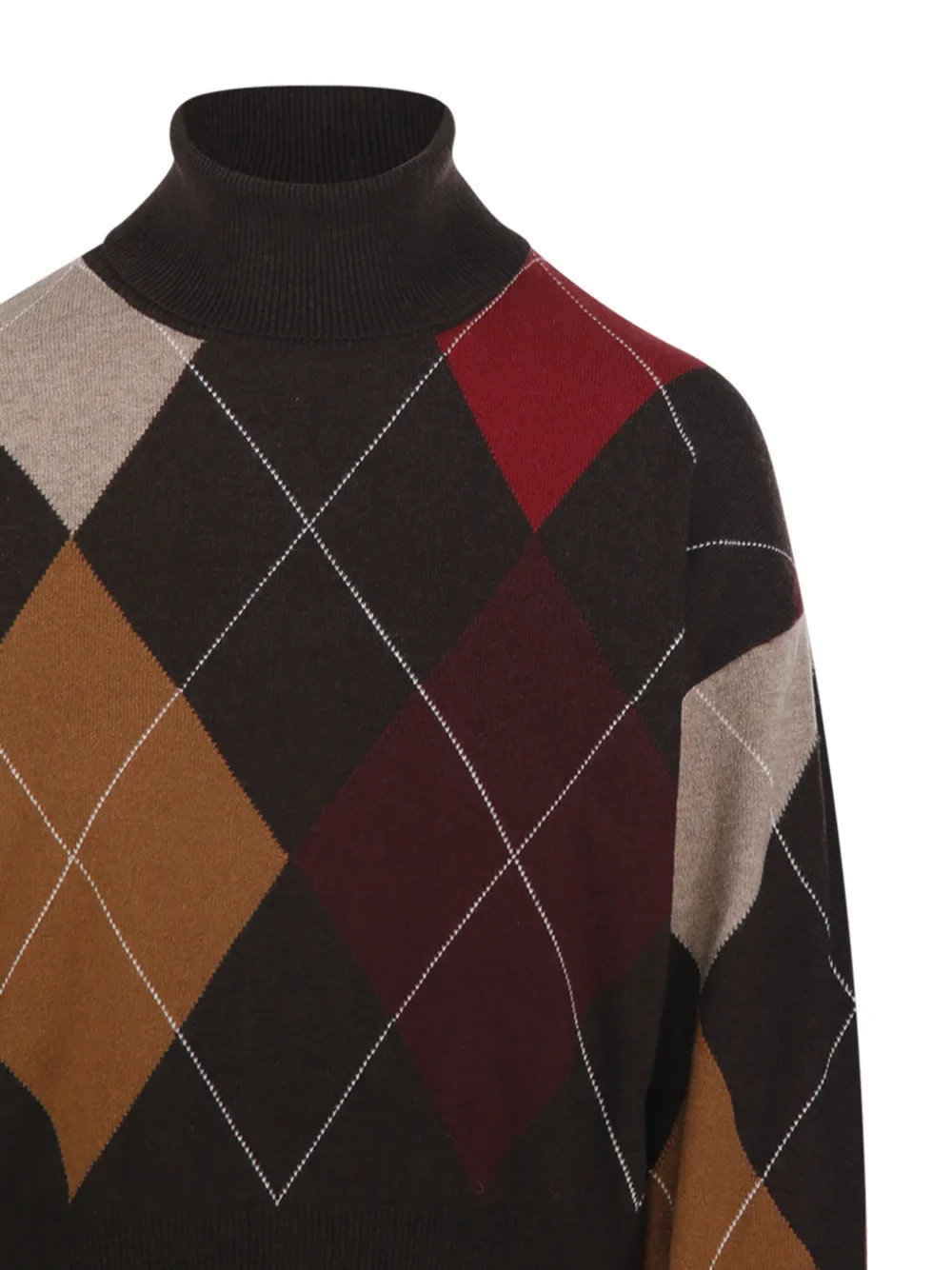 Nude Diamond-pattern Turtleneck Sweater In Multi