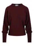Nude balloon-sleeve sweater - Red