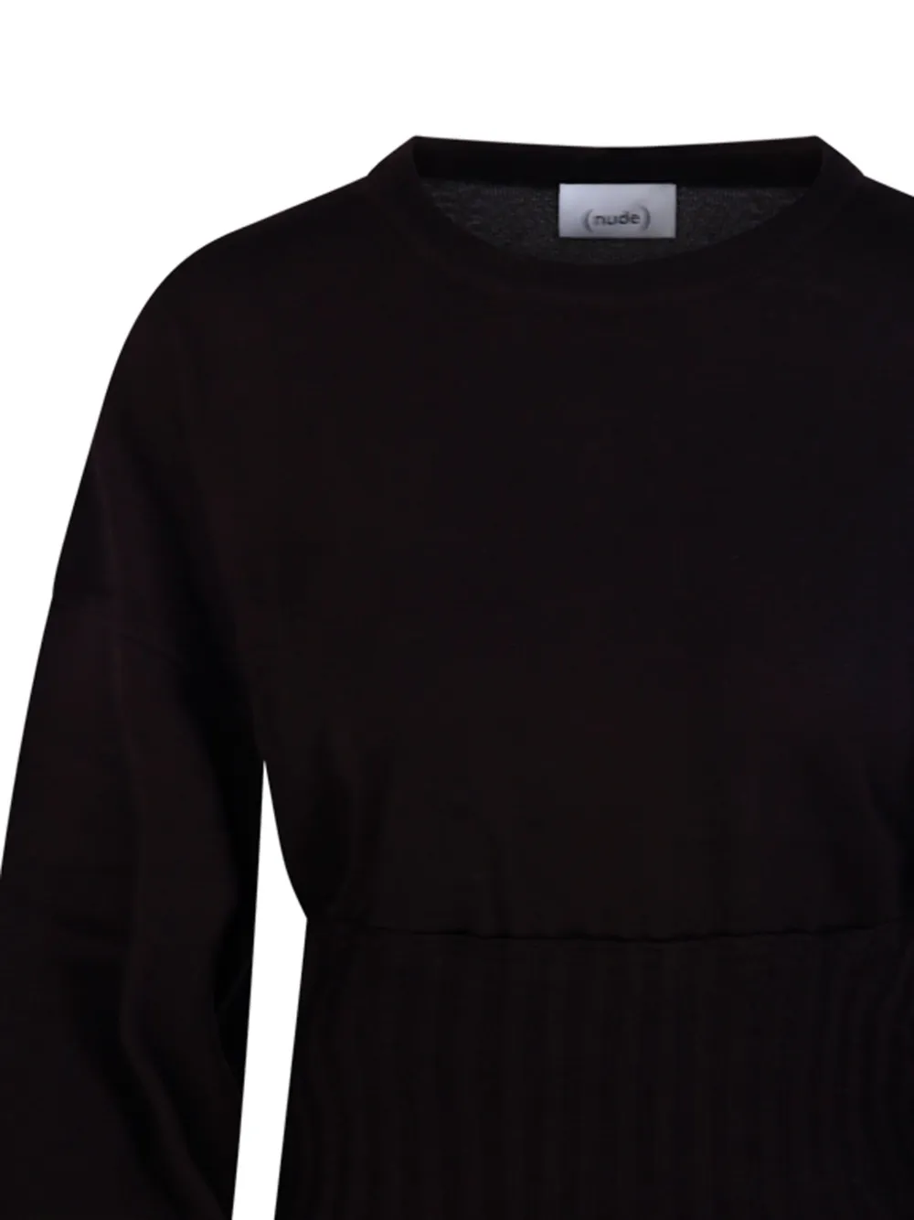 Nude Ribbed-panel Sweater In Black