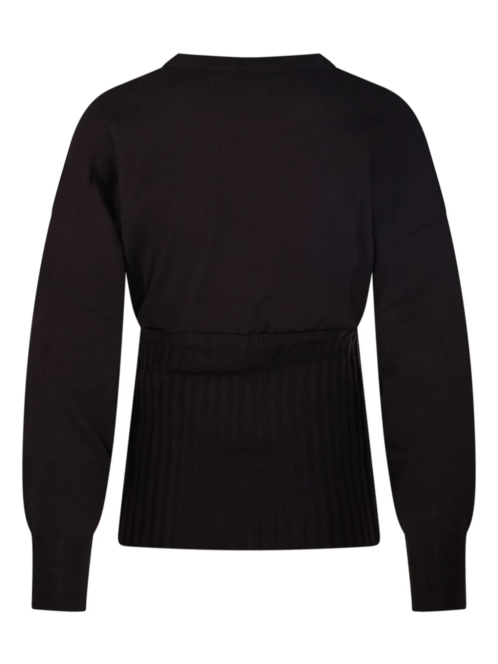 Nude Ribbed-panel Sweater In Black