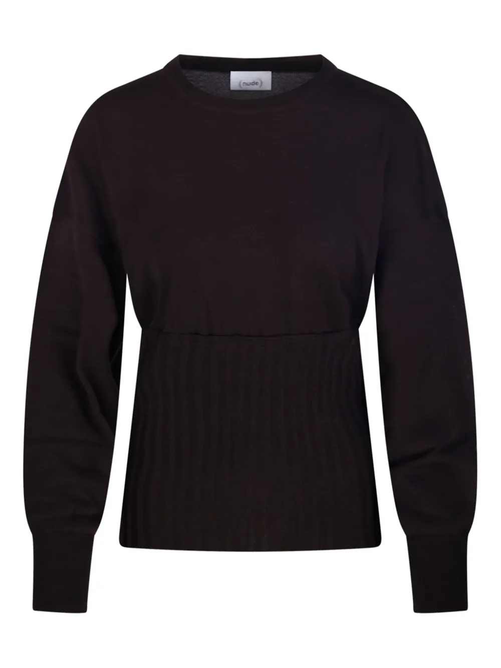 Nude Ribbed-panel Sweater In Black