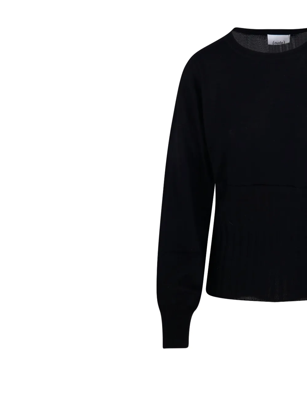 Nude Ribbed-panel Jumper In Black
