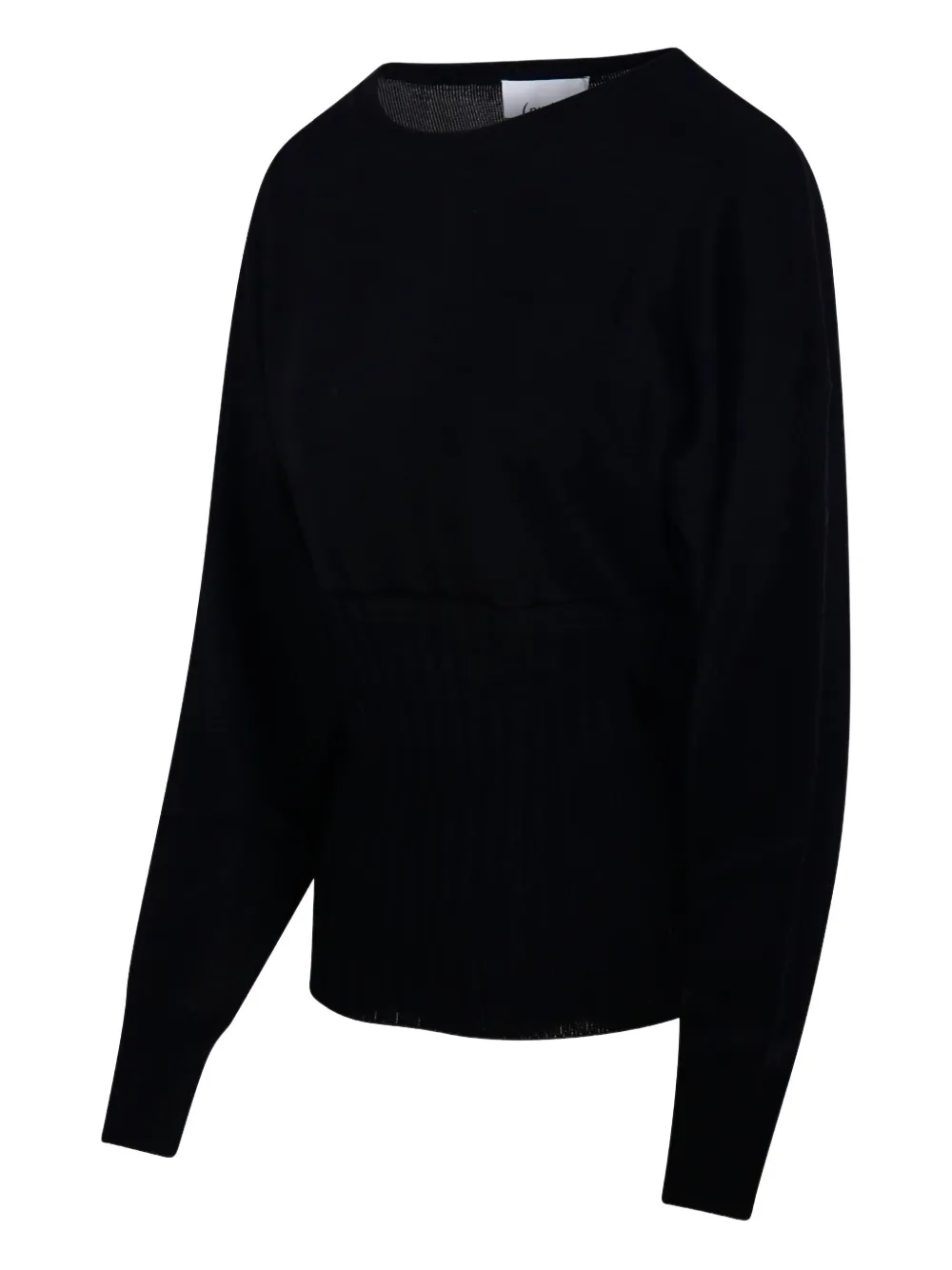 Nude Ribbed-panel Jumper In Black
