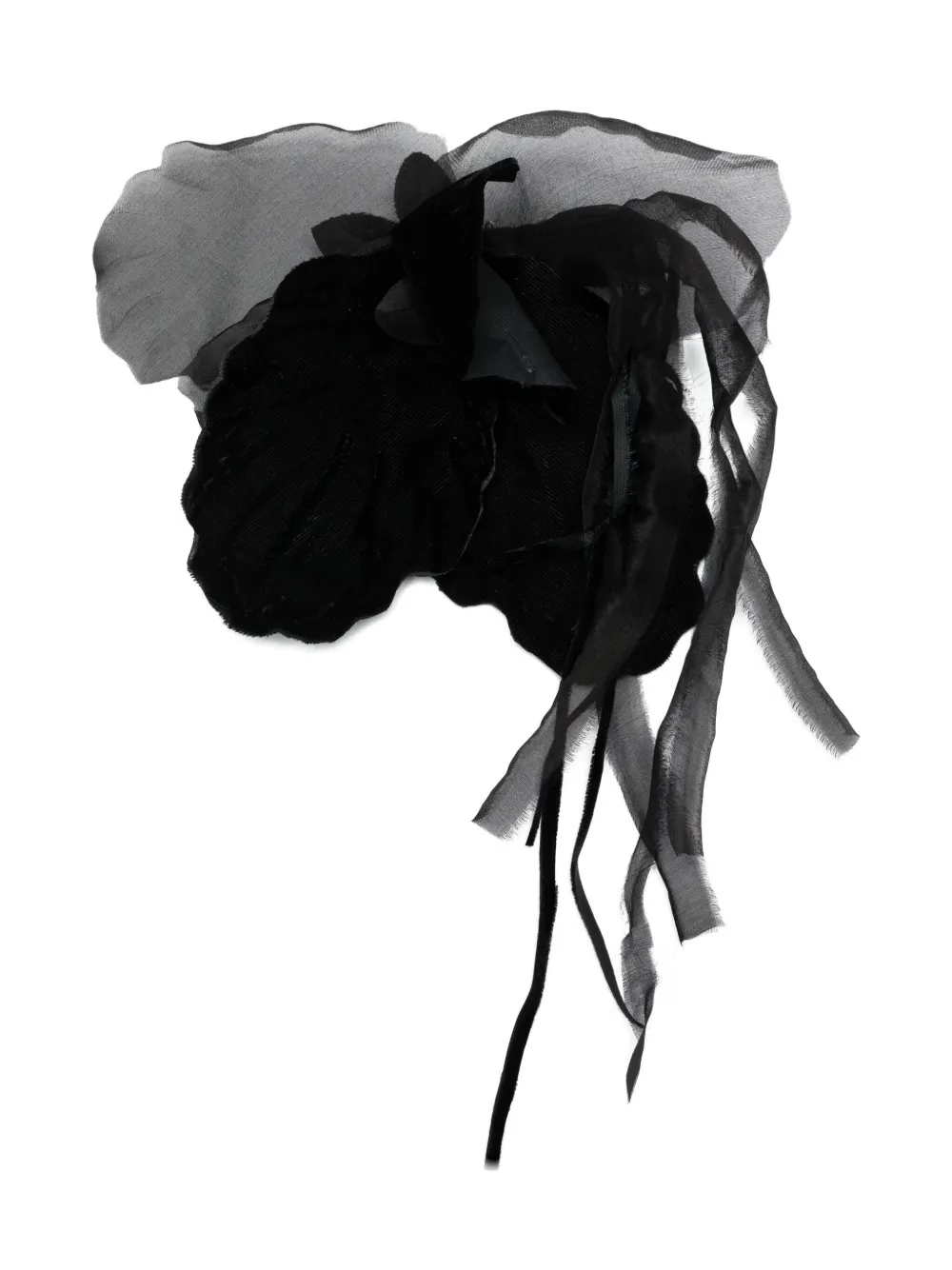 Alberta Ferretti velvet-sheer brooch | Black | Image 1