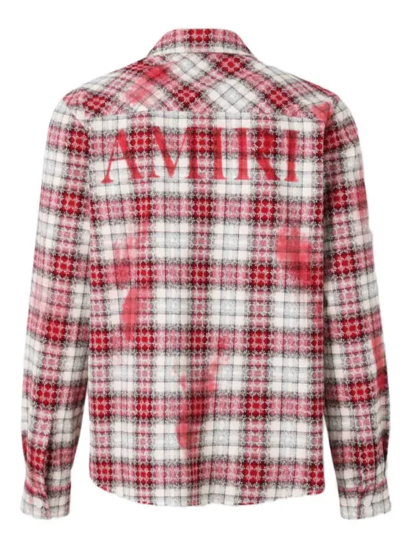 AMIRI Checked spray-painted Shirt | Red | FARFETCH