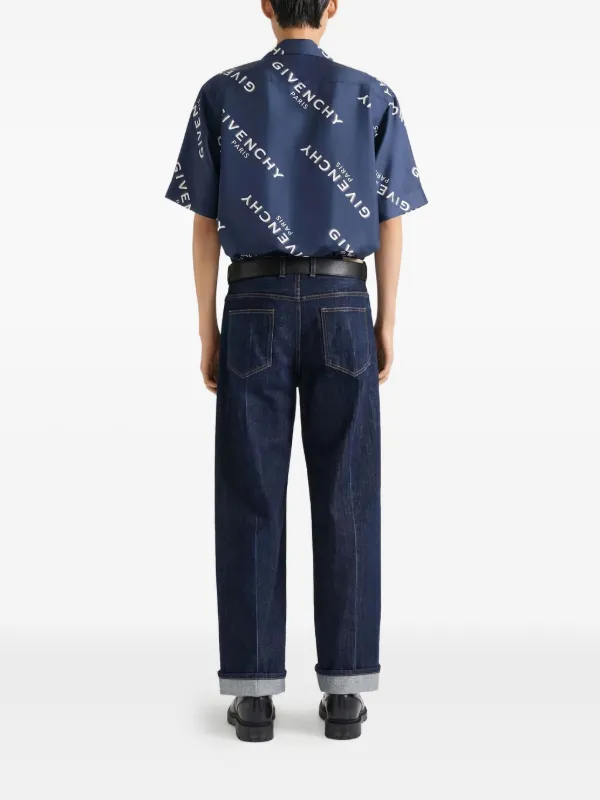 Givenchy logo-print short-sleeved Shirt | Blue | FARFETCH