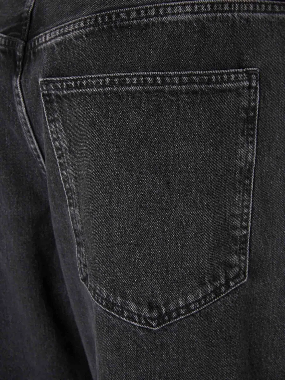 Agolde Buttoned Straight-leg Jeans In Black