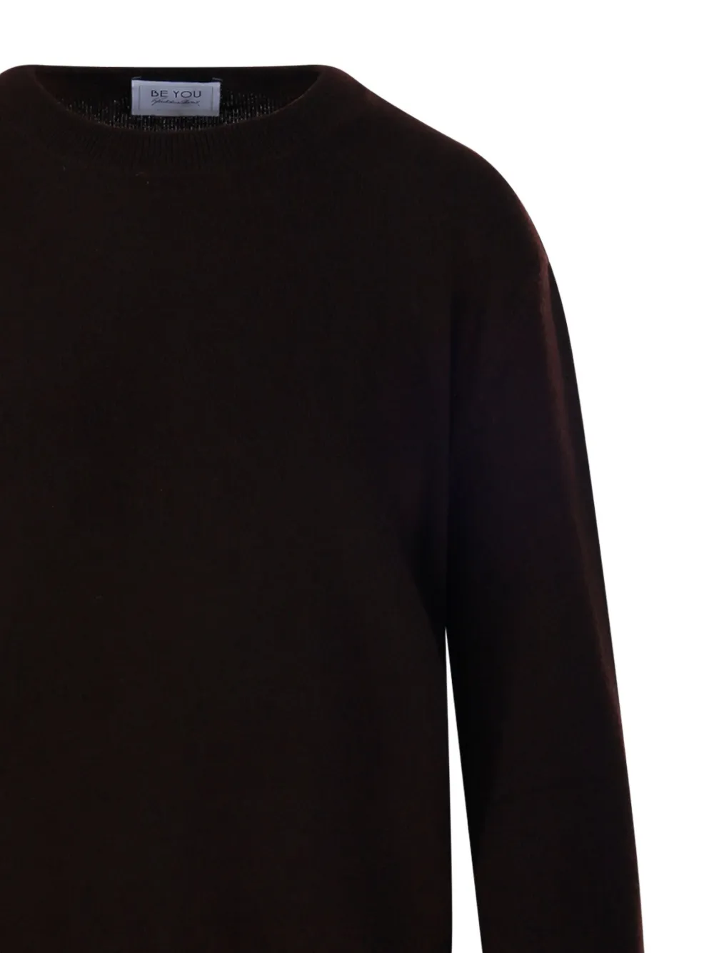 Beyou Round-neck Cashmere Knit In Brown