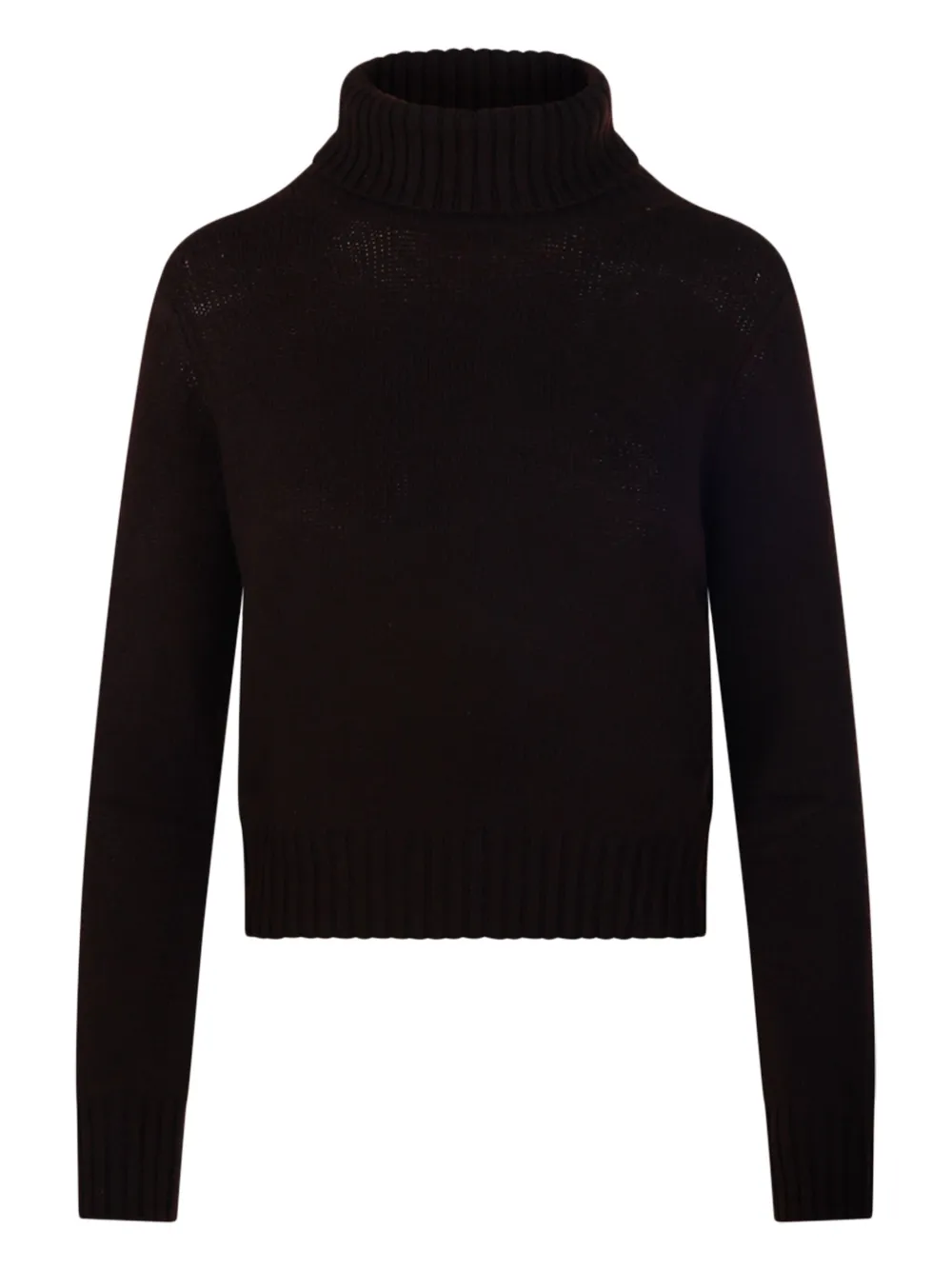 Beyou Turtleneck Ribbed Knit In Brown
