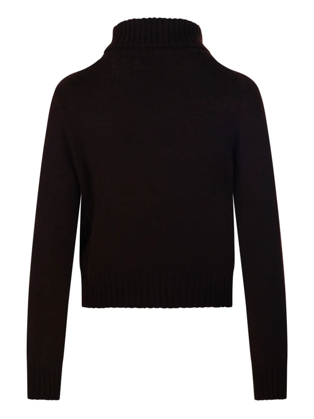 Beyou Turtleneck Ribbed Knit In Brown