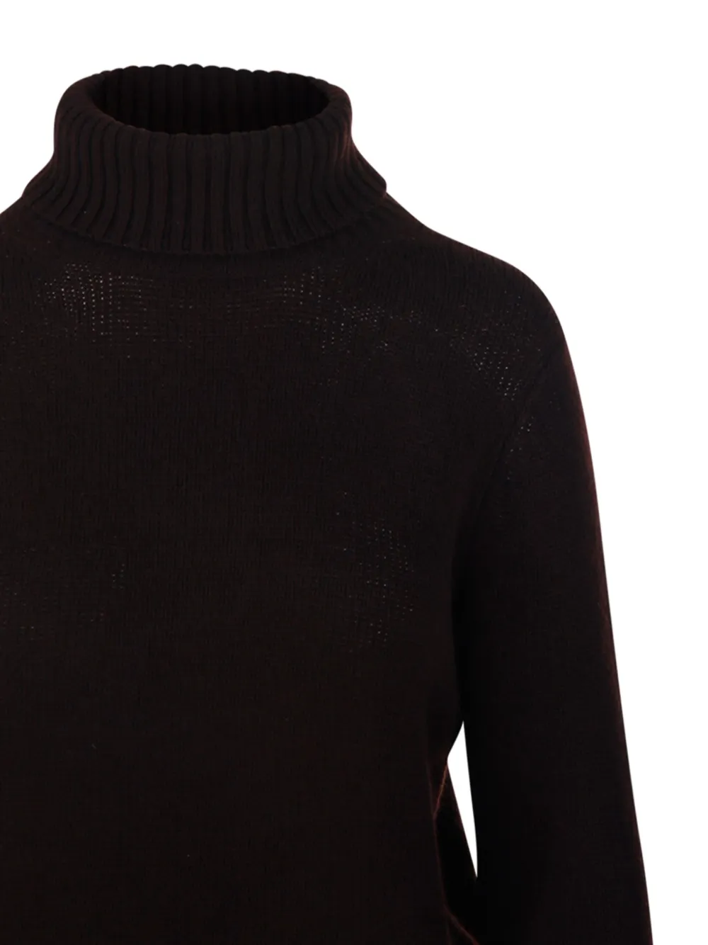Beyou Turtleneck Ribbed Knit In Brown