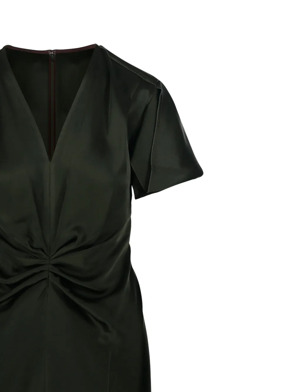 Victoria Beckham twisted V-neck midi dress - Groen