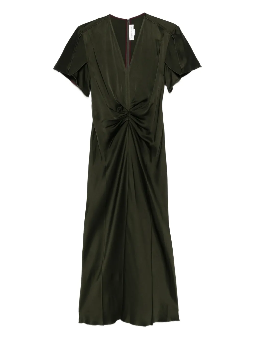 Victoria Beckham twisted V-neck midi dress | Green | Image 1