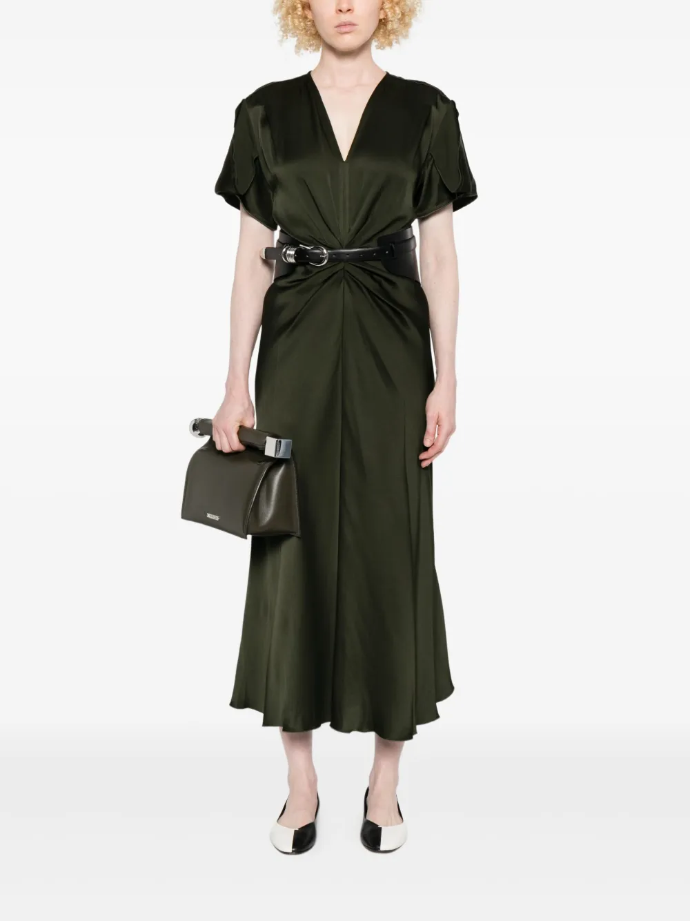 Victoria Beckham twisted V-neck midi dress | Day Dresses | Image 2