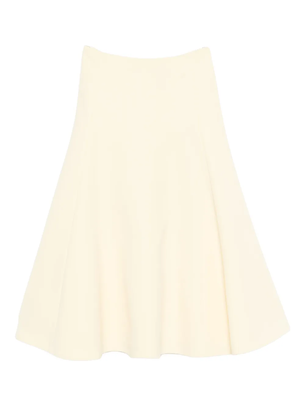 Jacquemus High Waisted Flared Midi Skirt In Gold