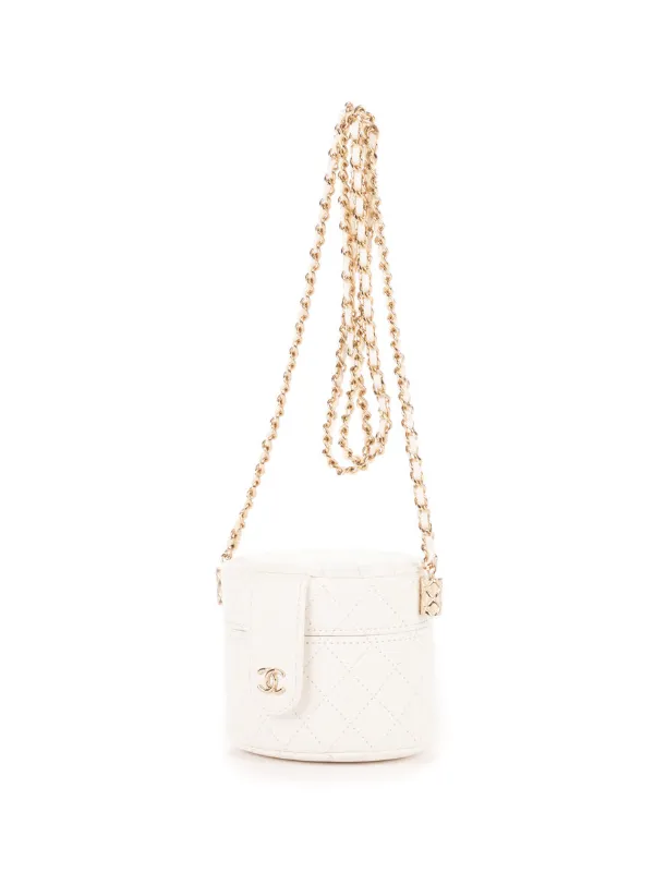 CHANEL ホワイト キルティングバッグ ノベルティ CHANEL Pre-Owned キルティング バニティバッグ | ホワイト | FARFETCH JP