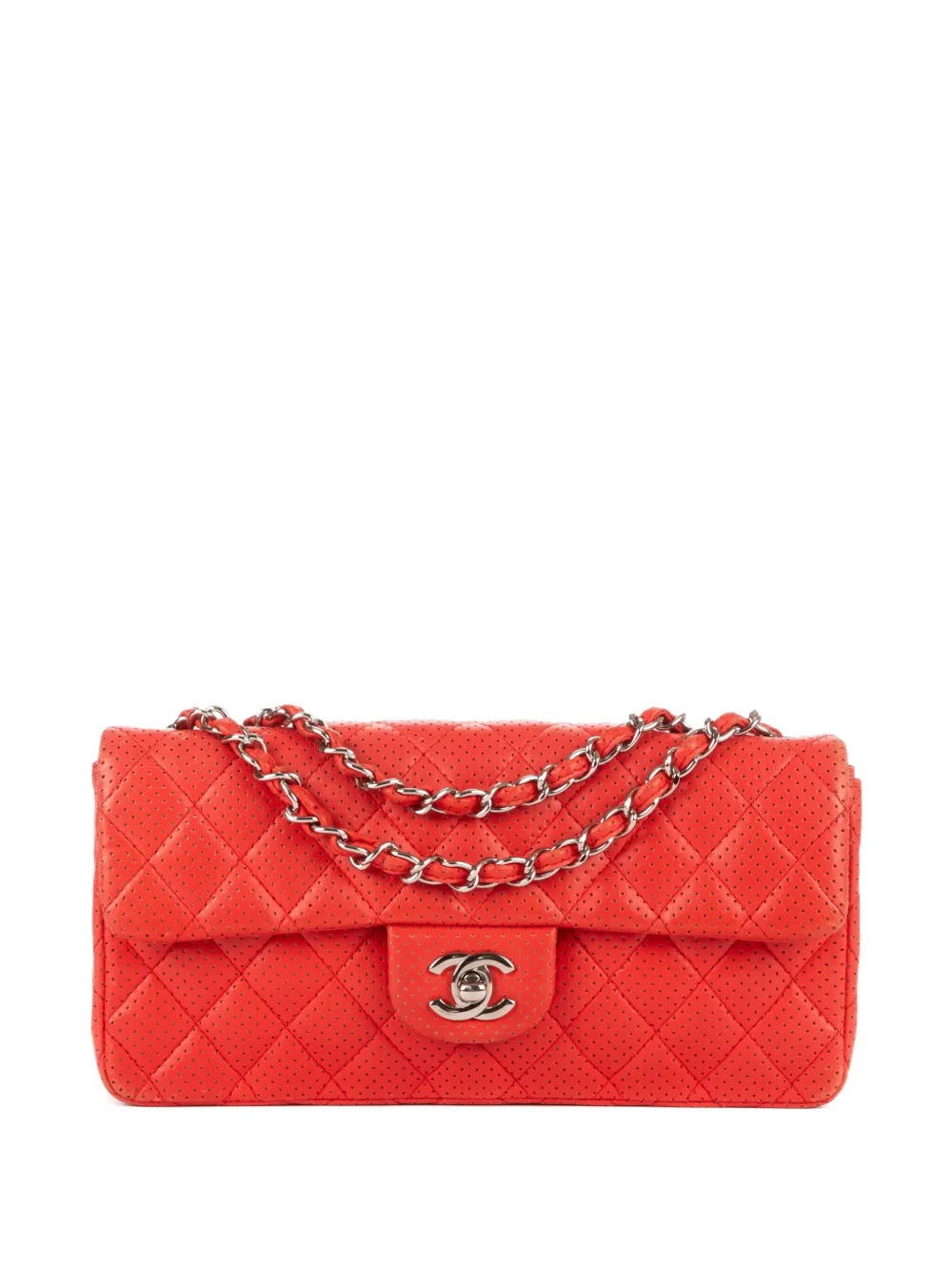 CHANEL Pre-Owned Perforierte Schultertasche mit Steppung - Rot