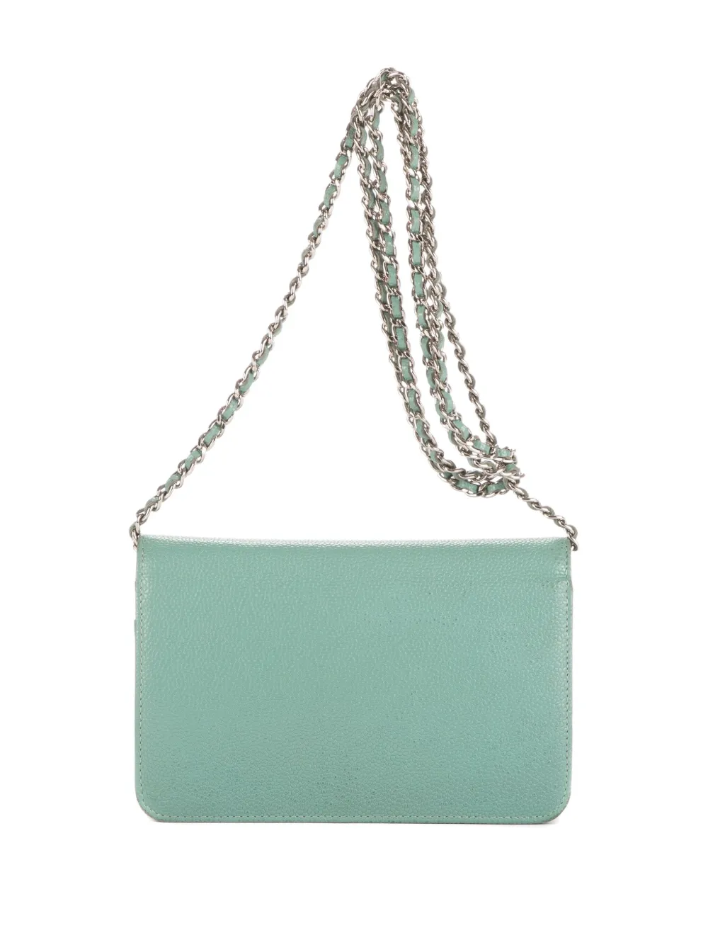 CHANEL Pre-Owned Caviar schoudertas met kettinghengsel - Blauw