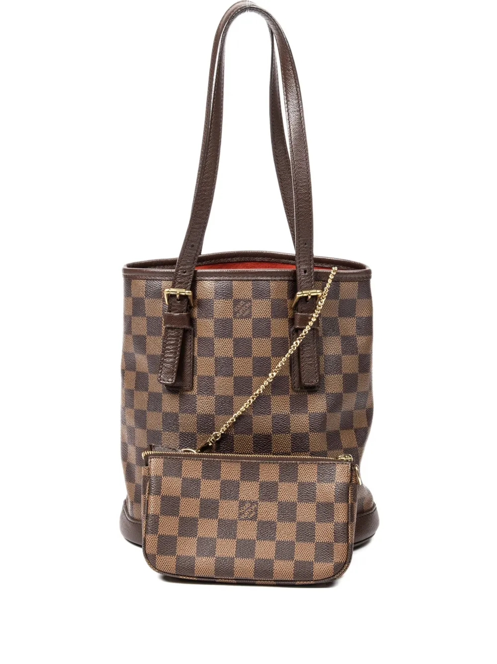 Louis Vuitton Pre-Owned Borsa a secchiello Damier Èbene - Marrone