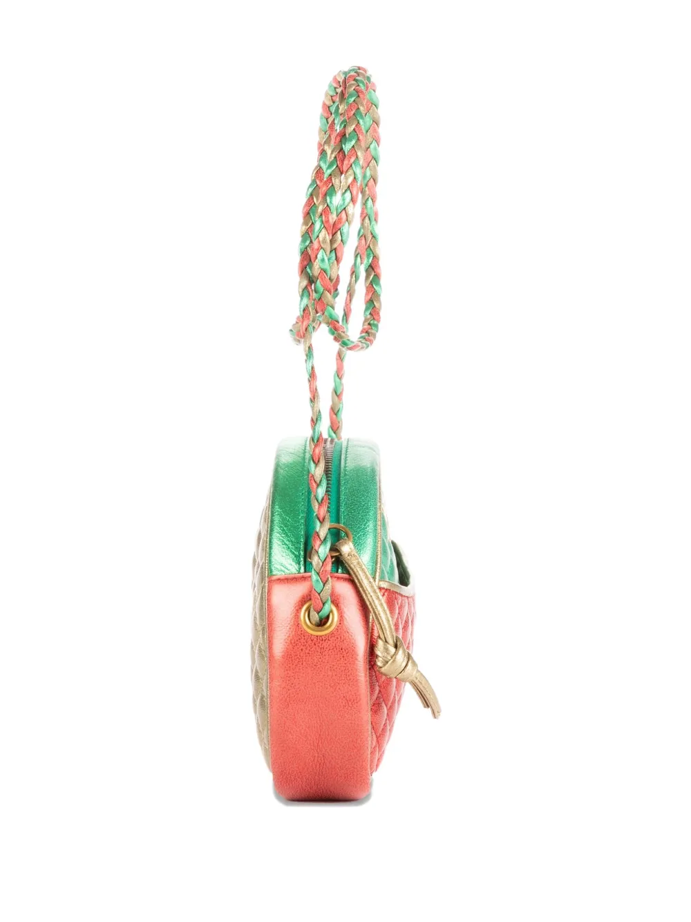 Diamond-Quilting Leather Cross-Body Bag