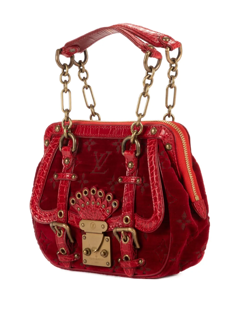  Louis Vuitton Pre-owned 2000s Monogram Velvet Chain Bag - Red 