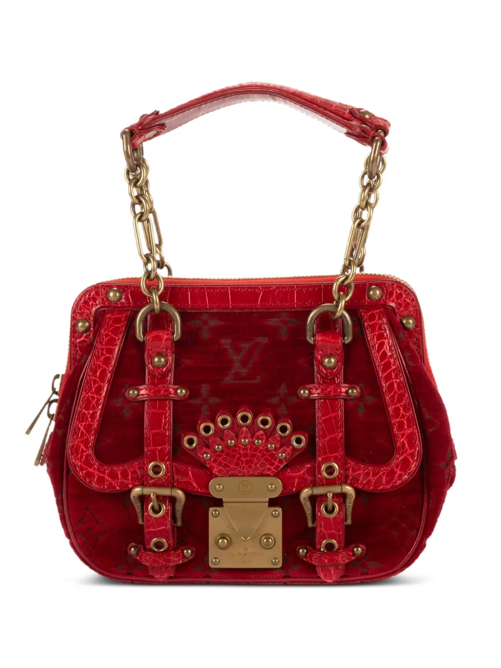 Louis Vuitton Pre-Owned Borsa Monogram Velvet con catena anni 2000 - Rosso