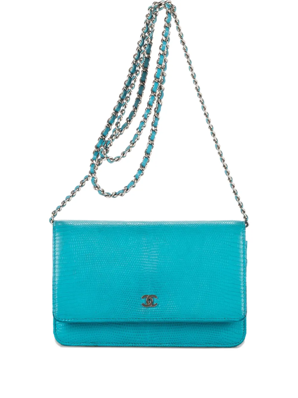 CHANEL Pre-Owned Borsa con effetto lucertola - Blu