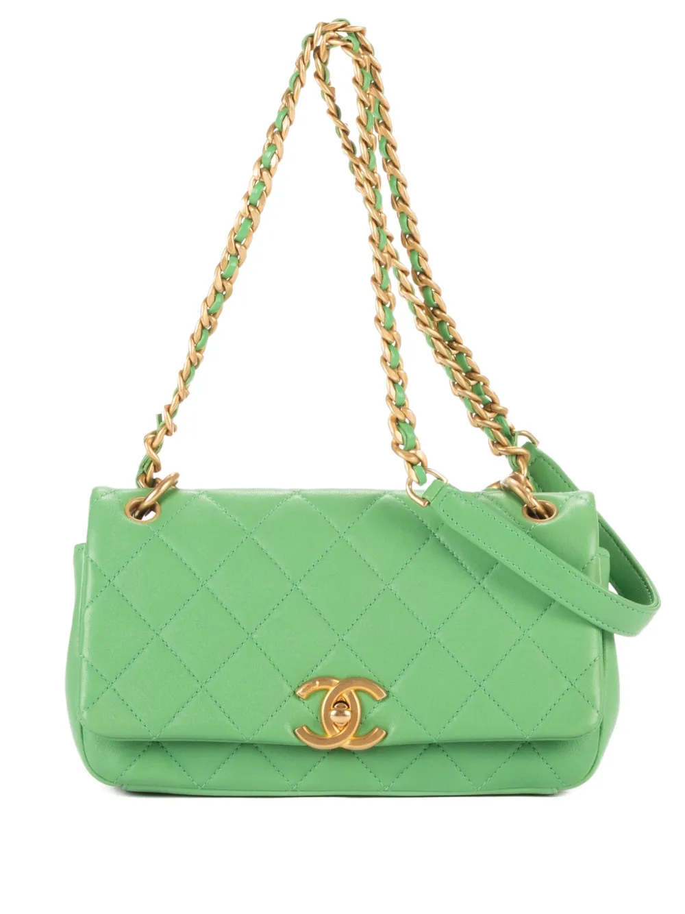 CHANEL Pre-Owned Borsa trapuntata con catena anni 2020 - Verde