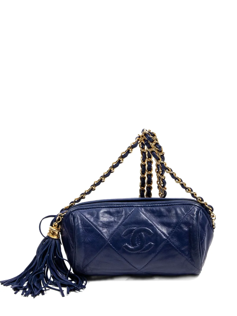 CHANEL Pre-Owned Borsa trapuntata con catena - Blu