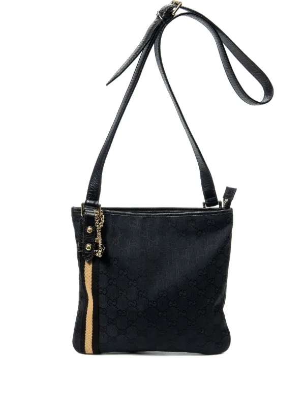 Gucci Pre-owned Gg-monogram Crossbody Bag in Black