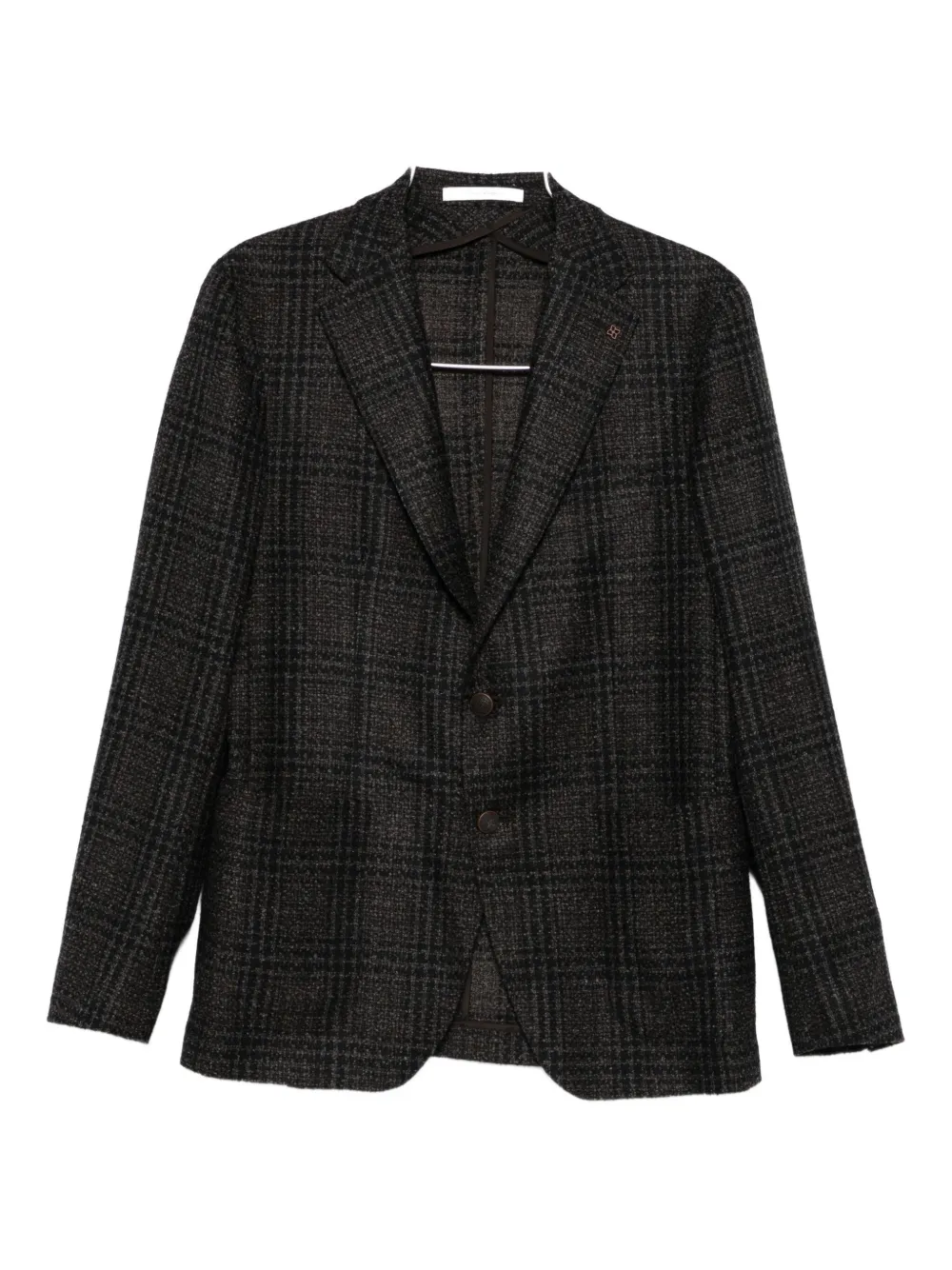 Tagliatore Checked Wool-blend Blazer In Black