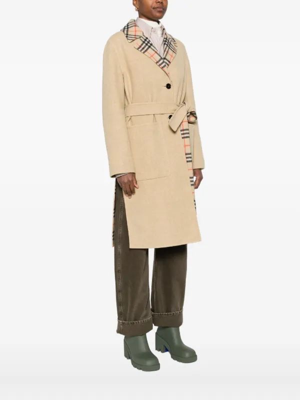 Burberry Cappotto Con Cintura Toni Neutri FARFETCH IT