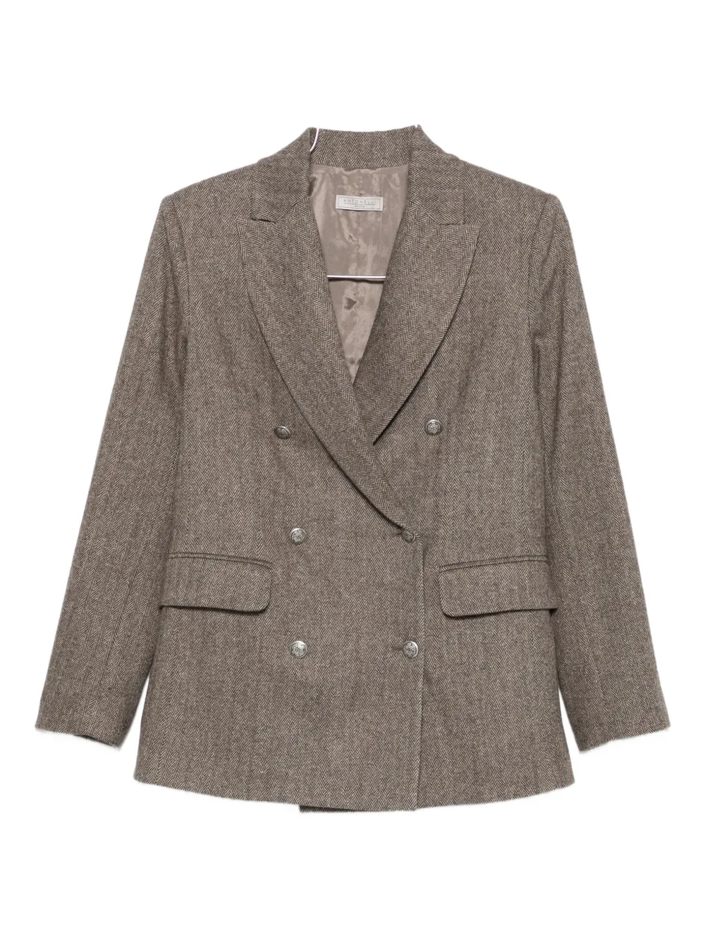 Antonelli Double-breasted Blazer In Brown